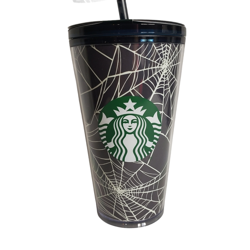 2021 Starbucks Halloween Spider Webs Glow In the Dark Tumbler 16 Oz